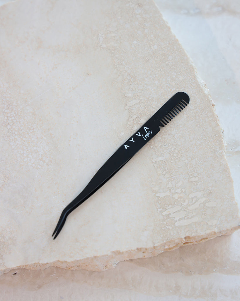 Eyelash Applicator Tweezers with Comb